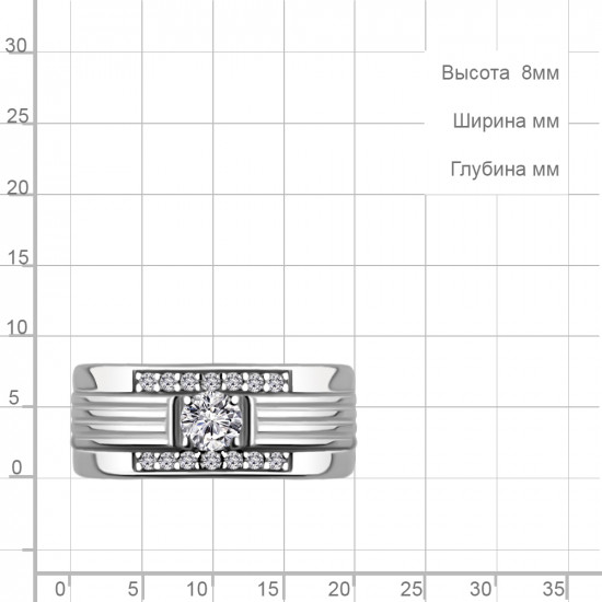 Кольцо из серебра с фианитами