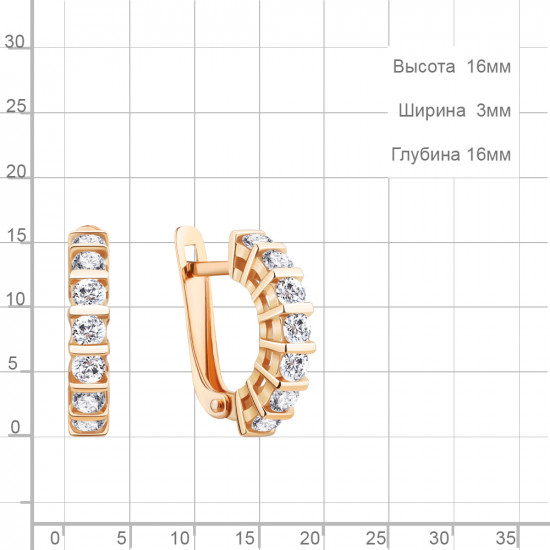 Серьги из серебра с фианитами