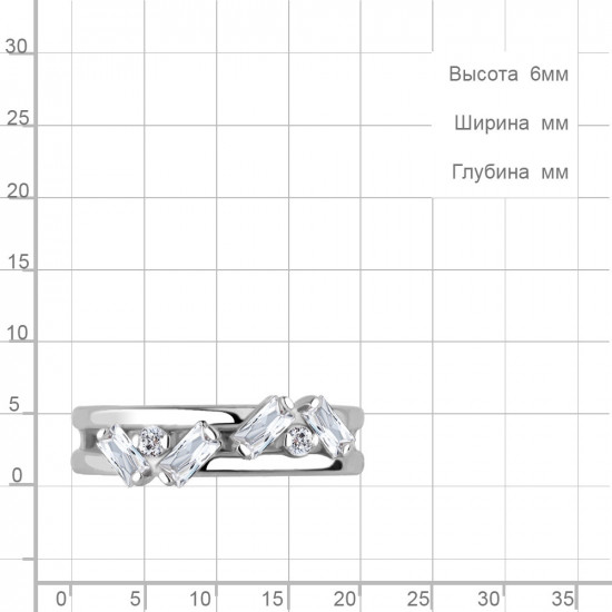 Кольцо из серебра с фианитами
