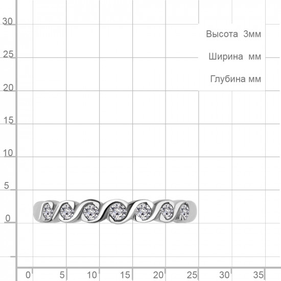 Кольцо из серебра с фианитами