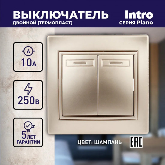 Выключатель двухклавишный
