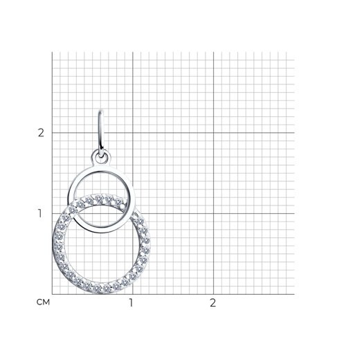 Подвеска из серебра с фианитами