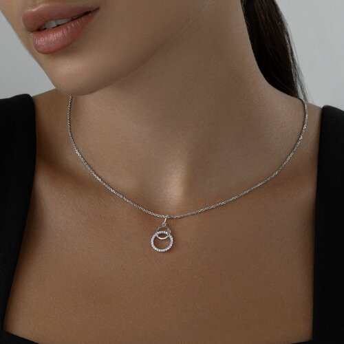 Подвеска из серебра с фианитами