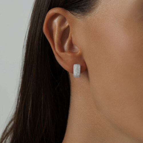 Серьги из серебра с фианитами