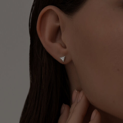 Серьги из серебра с фианитами