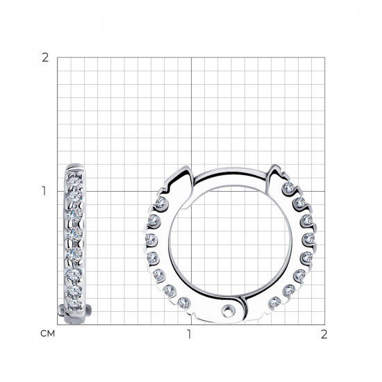 Серьги из серебра с фианитами