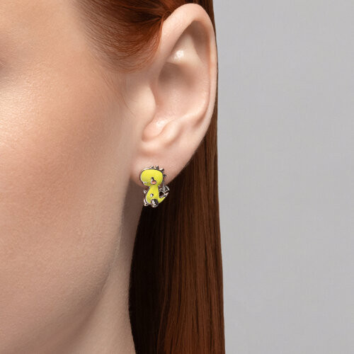 Серьги из серебра с эмалью