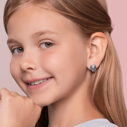 Серьги из серебра с эмалью