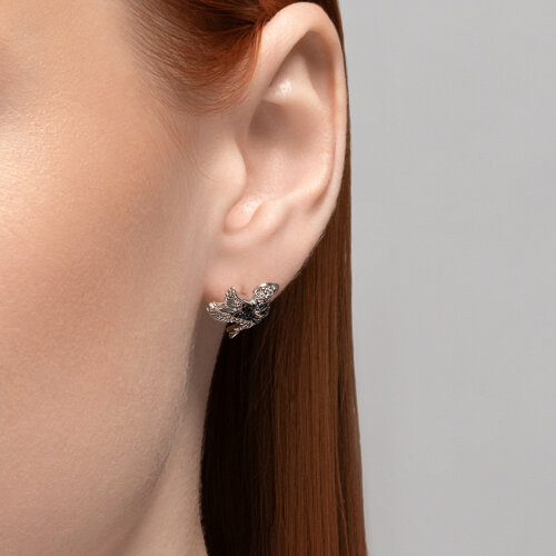 Серьги из серебра с фианитами