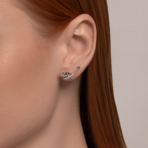 Серьги из серебра с фианитами
