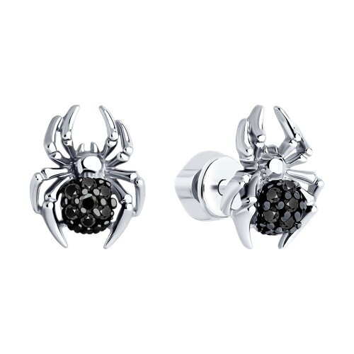 Серьги из серебра с фианитами