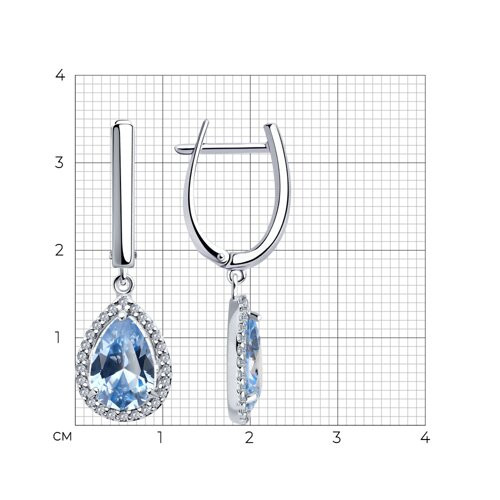 Серьги из серебра с фианитами