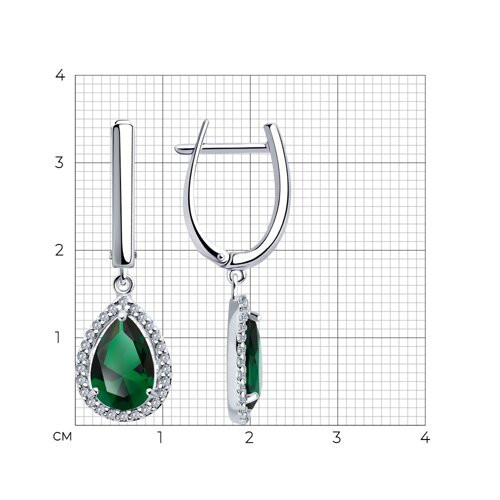 Серьги из серебра с фианитами