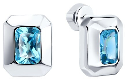 Серьги из серебра с фианитами