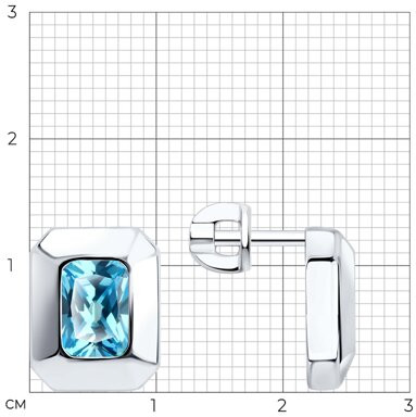 Серьги из серебра с фианитами