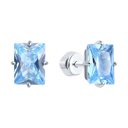 Серьги из серебра с фианитами