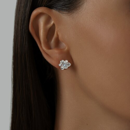 Серьги из серебра с фианитами