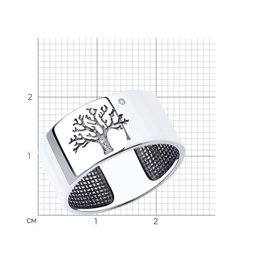 Кольцо из серебра с бриллиантом