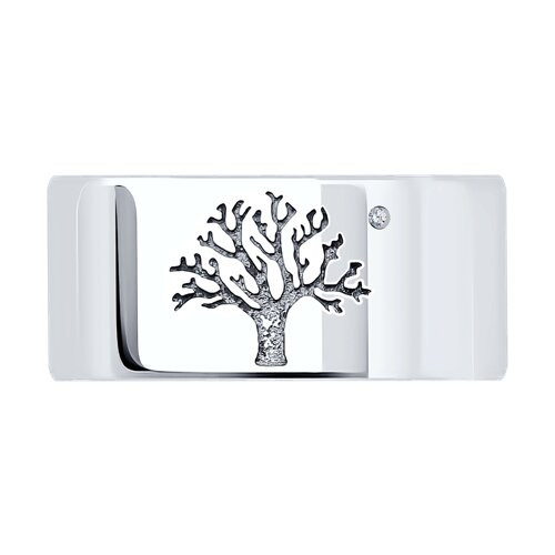 Кольцо из серебра с бриллиантом