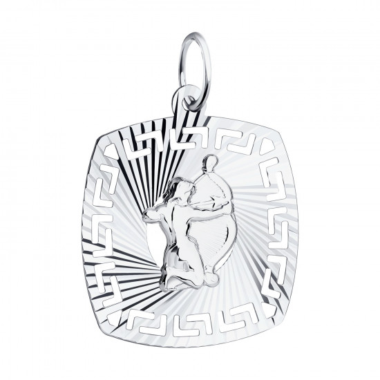 Подвеска из серебра с алмазной гранью «Знак зодиака Стрелец»