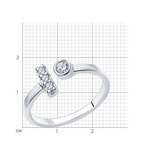 Кольцо из серебра с фианитами