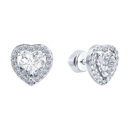 Серьги из серебра с фианитами