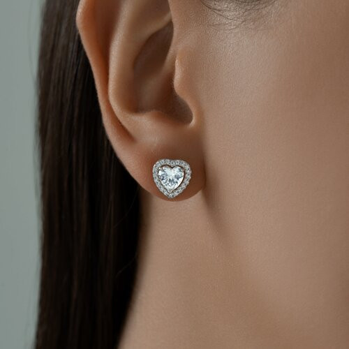 Серьги из серебра с фианитами