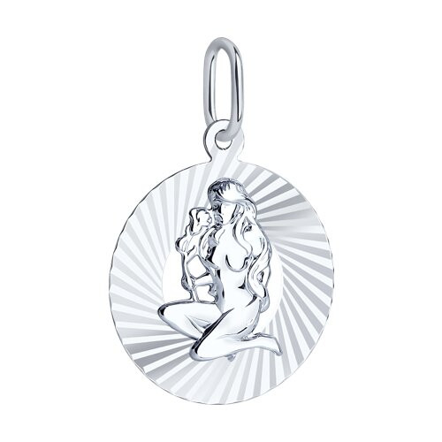 Подвеска из серебра с алмазной гранью «Знак зодиака Дева»