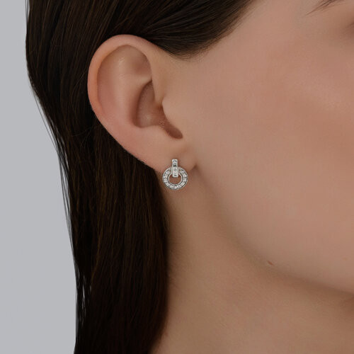 Серьги из серебра с фианитами
