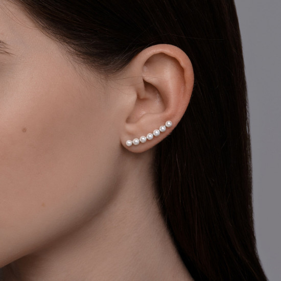 Серьги из серебра с синтетическим жемчугом