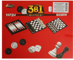 Набор настольных игр 3 в 1 «Шахматы, шашки, нарды» - Фото 5