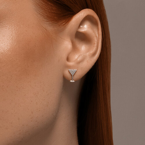 Серьги из серебра с фианитами