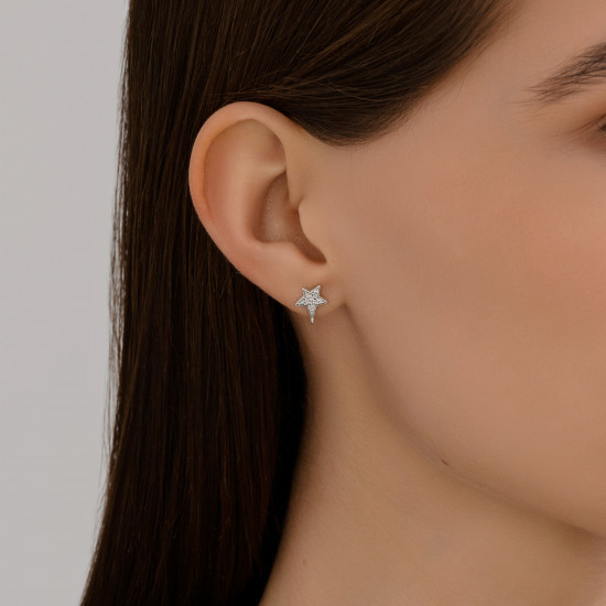 Серьги из серебра с фианитами
