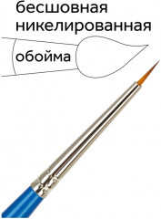 Кисть синтетика, круглая №0 - Фото 2