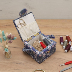 Шкатулка для рукоделия «Бело-синие цветы» - Фото 1