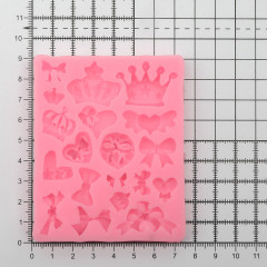 Молд силиконовый «Корона, бантики, сердечки» - Фото 2