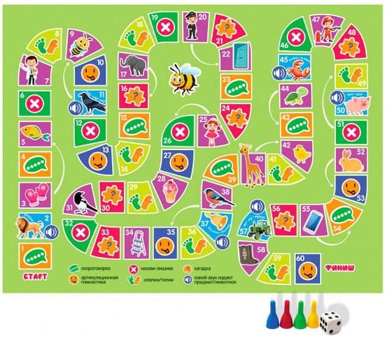 Игра-ходилка логопедическая «От звука к звуку РЬ, ЛЬ, Р, Л»