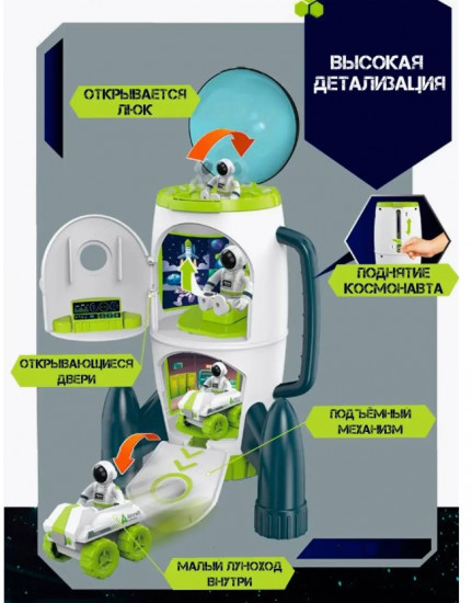 Игровой набор «Космическая ракета с луноходами и космонавтами»