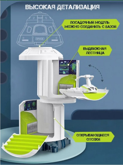 Игровой набор «Космическая станция с космонавтами и капсулой модулем»