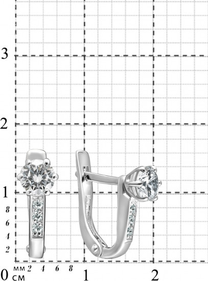 Серьги из серебра с фианитами
