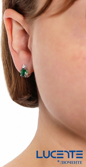 Серьги из серебра с фианитами