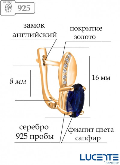 Серьги из серебра с фианитами и алпанитами