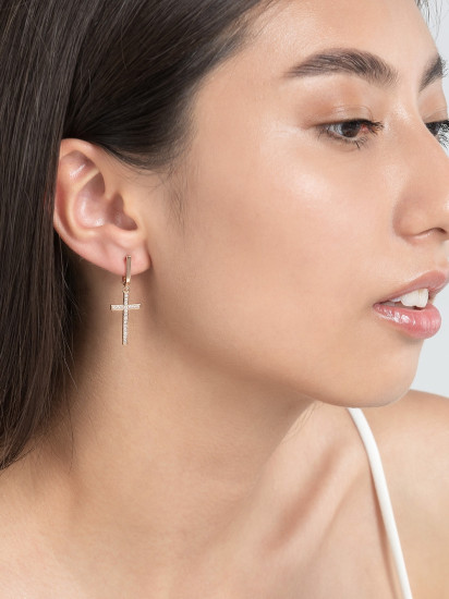 Серьги из серебра с фианитами