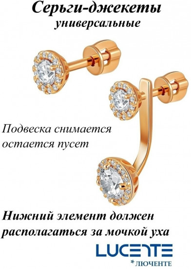 Серьги из серебра с фианитами