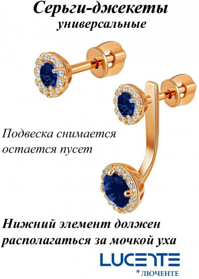 Серьги из серебра с фианитами