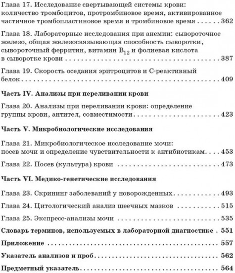 Расшифровка клинических лабораторных анализов