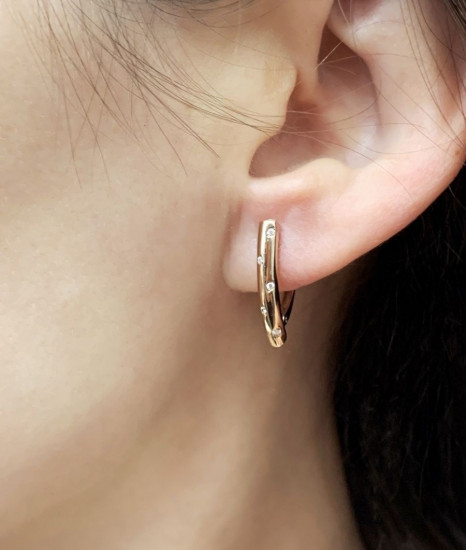 Серьги из серебра с фианитами