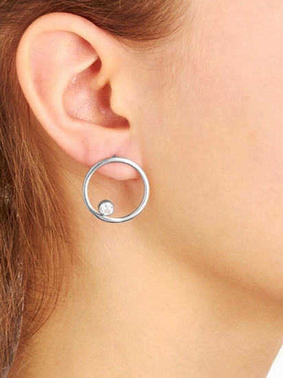 Серьги из серебра с фианитами