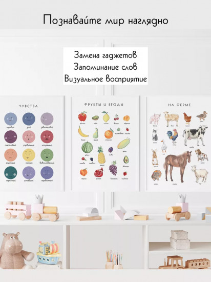 Обучающие постеры на русском языке для детей формат А4 без ламинирования