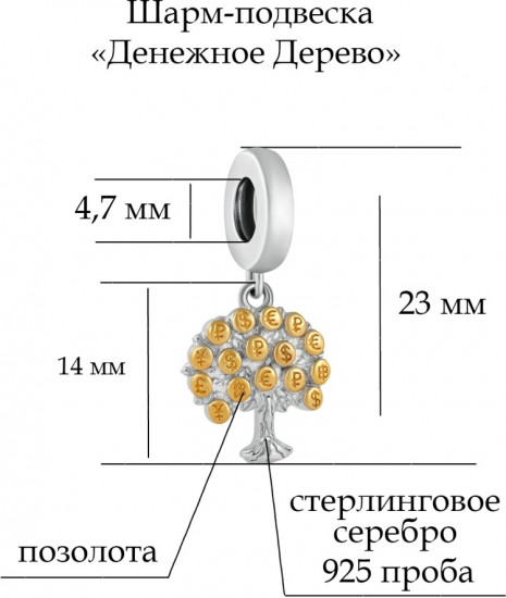 Шарм-подвеска из серебра